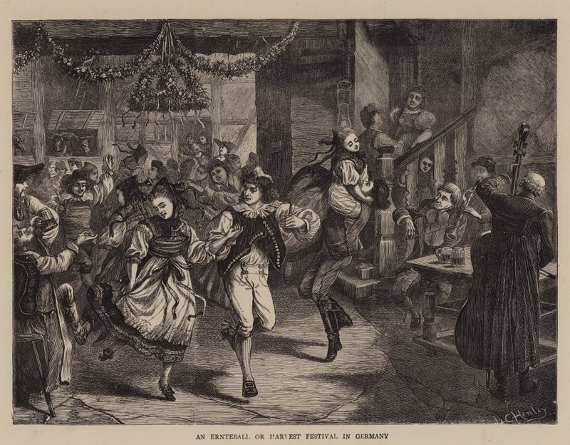 An Ernteball or Harvest Festival in Germany by Lionel Charles Henley