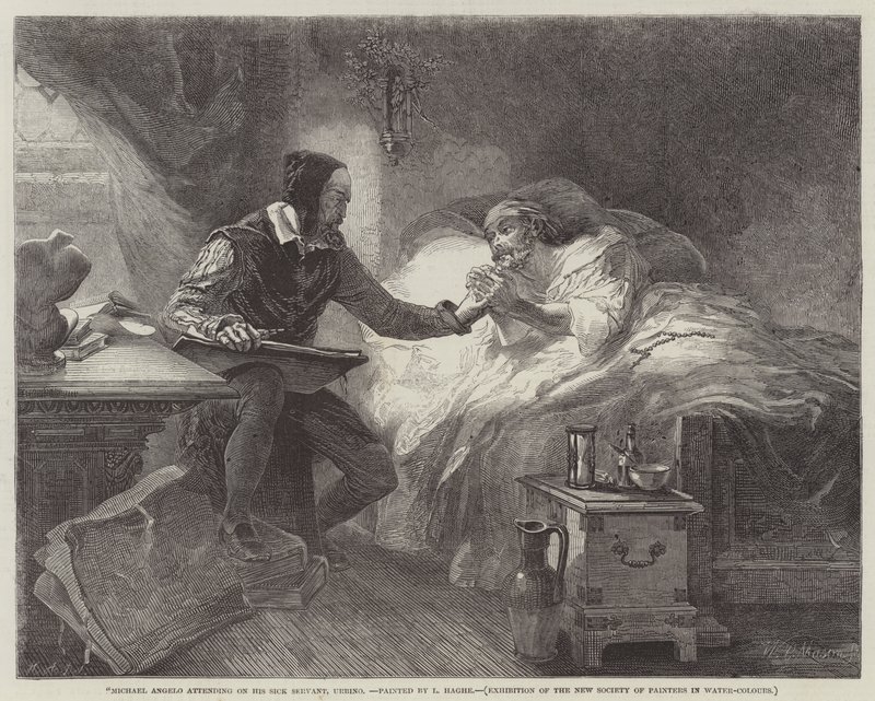 Michael Angelo Attending on His Sick Servant, Urbino by Louis Haghe