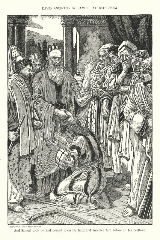 David anointed by Samuel at Bethlehem by Louis John Rhead