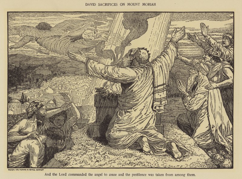 David sacrifices on Mount Moriah by Louis John Rhead