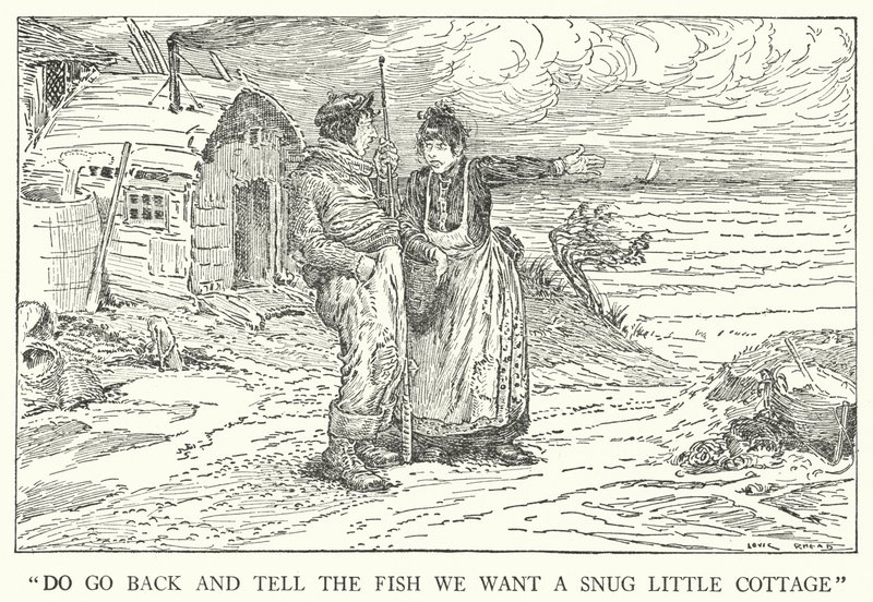 "Do go back and tell the fish we want a snug little cottage" by Louis John Rhead