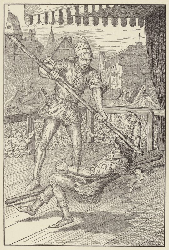He Smote Eric Full and Square on His Skull by Louis John Rhead