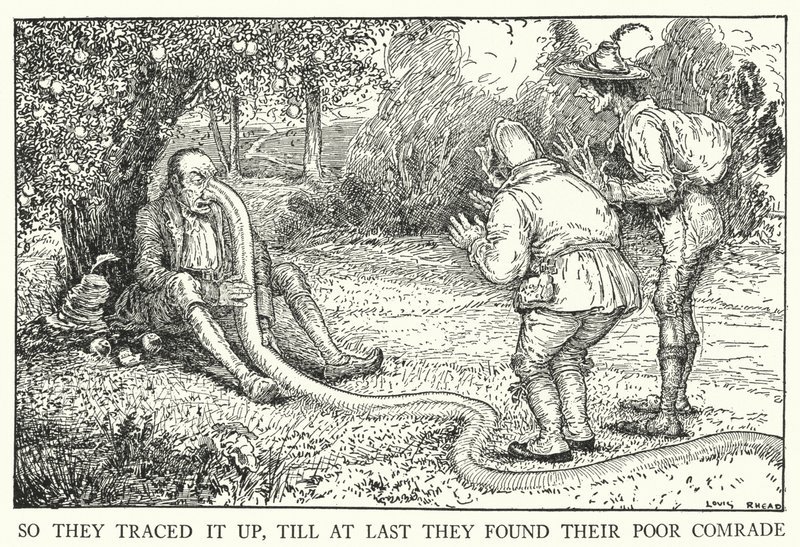 So they traced it up, till at last they found their poor comrade by Louis John Rhead