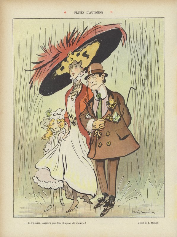 Autumn Rains (Illustration for Le Rire) by Louis Morin