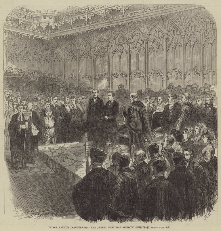 Prince Arthur inaugurating the Albert Memorial Window, Guildhall by Lucien Metivet