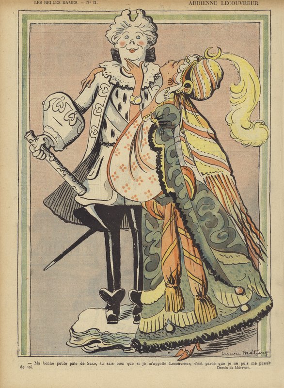 Adrienne Lecouvreur, Illustration for Le Rire by Lucien Metivet