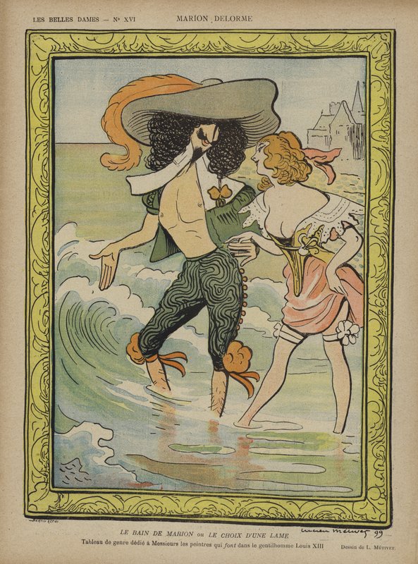 Marion Delorme, Illustration for Le Rire by Lucien Metivet