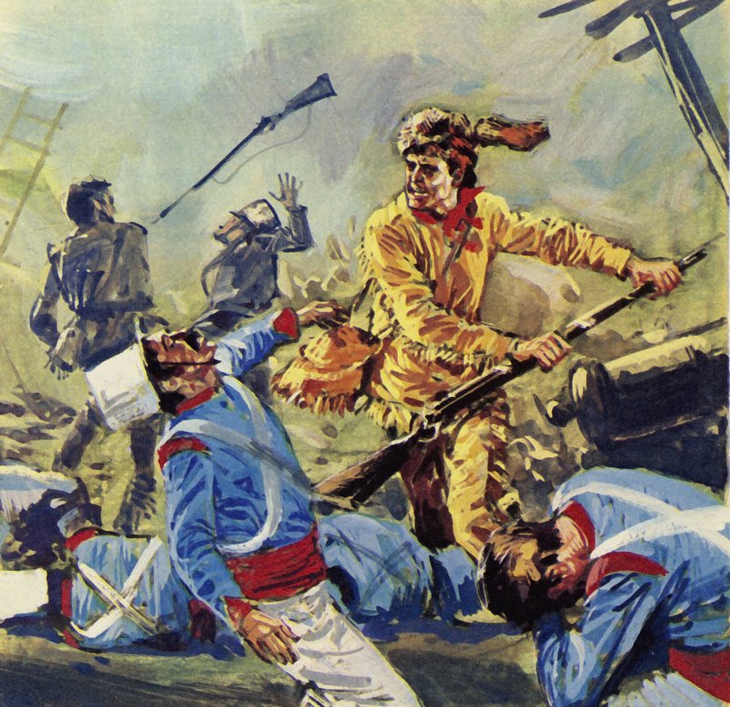 Davy Crockett Eventually Fell to the Ceaseless Mexican Attacks by Luis Arcas Brauner