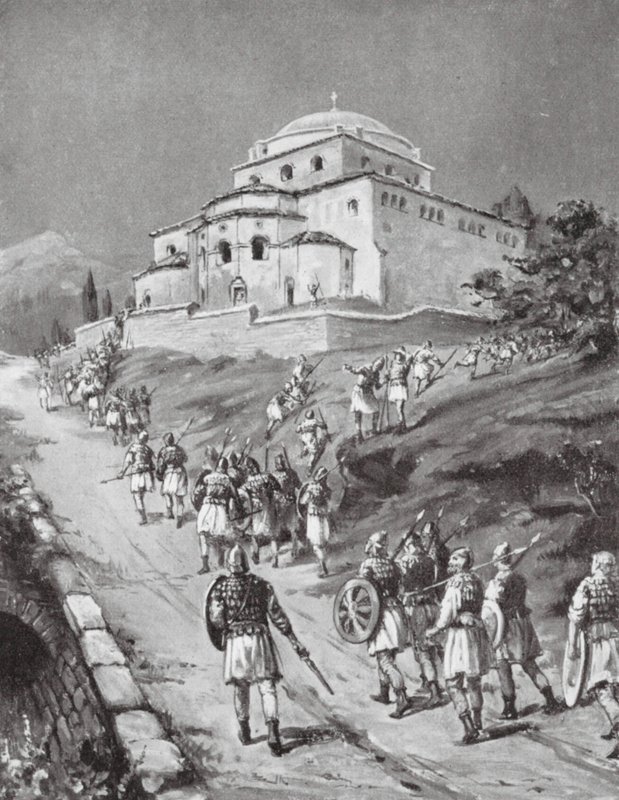 Byzantine Troops Fleeing Before the Normans by Margaret (after) Dovaston
