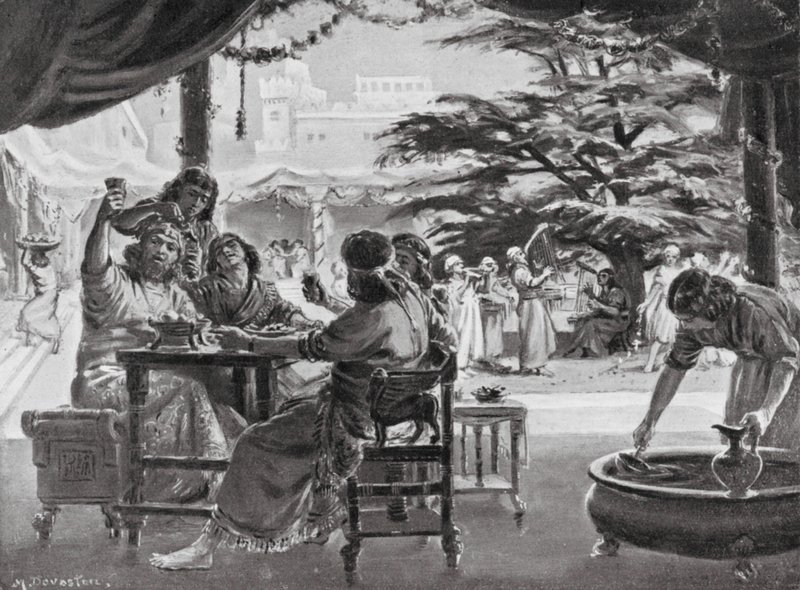 Rejoicing in Babylon on the Rebuilding of the City by Esarhaddon by Margaret (after) Dovaston