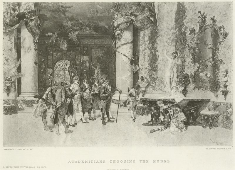 Academicians Choosing the Model by Mariano José María Bernardo Fortuny y Carbó