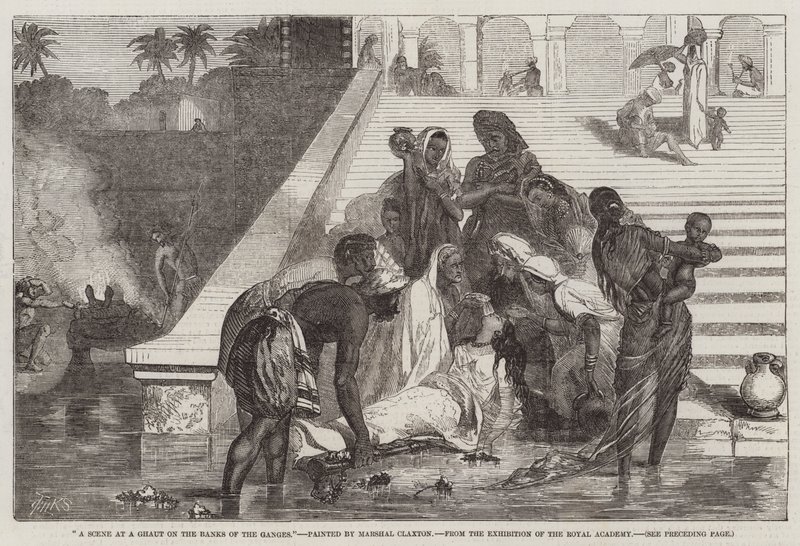 A Scene at a Ghaut on the Banks of the Ganges by Marshall Claxton