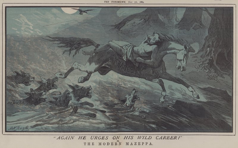 Again He Urges on His Wild Career! or, The Modern Mazeppa by Matthew