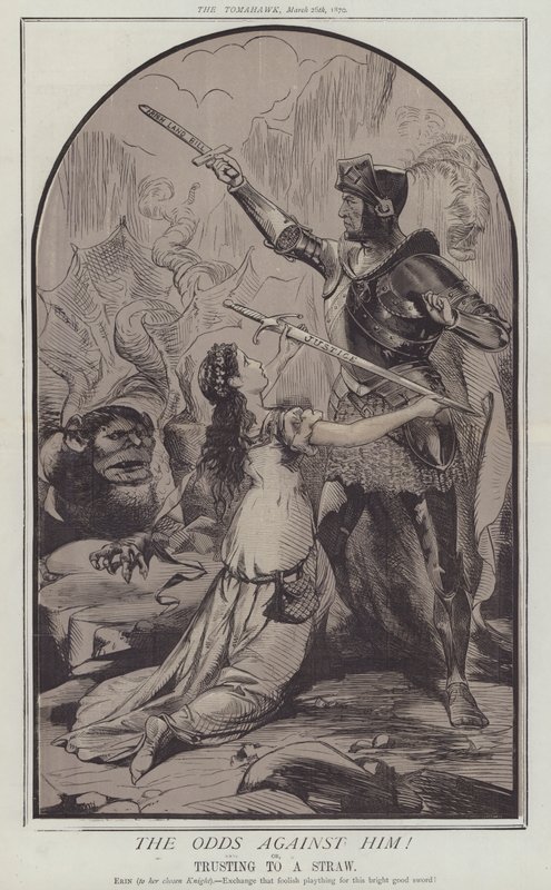 The Odds against Him! or, Trusting to a Straw (colour litho) by Matthew