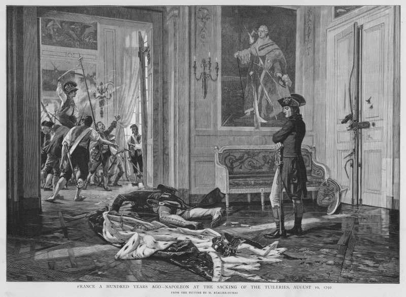 Napoleon at the sacking of the Palais des Tuileries, Paris, French Revolution by Maurice Realier Dumas