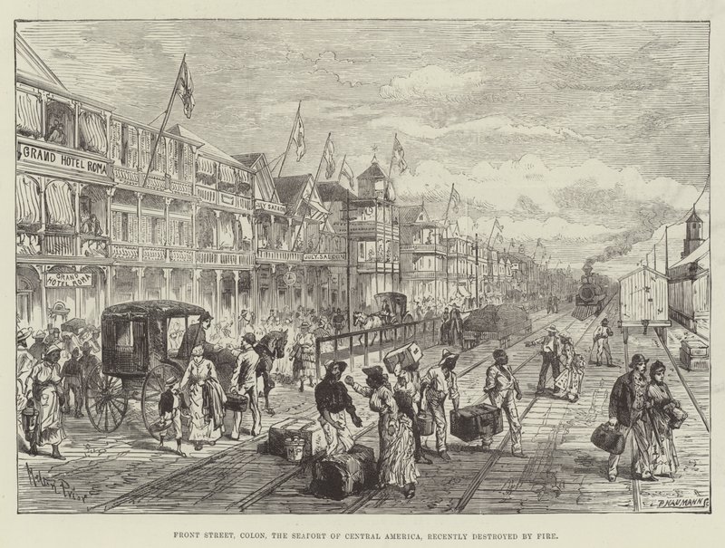 Front Street, Colon, the Seaport of Central America, recently destroyed by Fire by Melton Prior