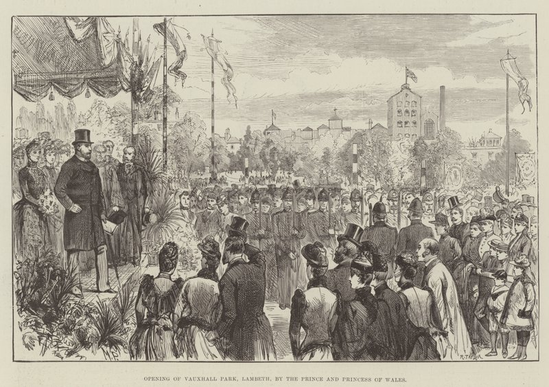 Opening of Vauxhall Park, Lambeth, by the Prince and Princess of Wales by Melton Prior