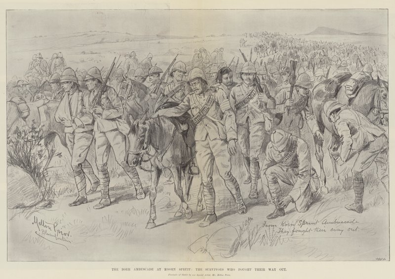 The Boer Ambuscade at Koorn Spruit, the Survivors Who Fought Their Way Out by Melton Prior