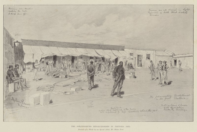 The Johannesburg Revolutionists in Pretoria Jail by Melton Prior