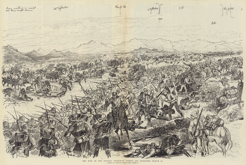 The War in the Sudan, Battle of Tamasi, 13 March by Melton Prior