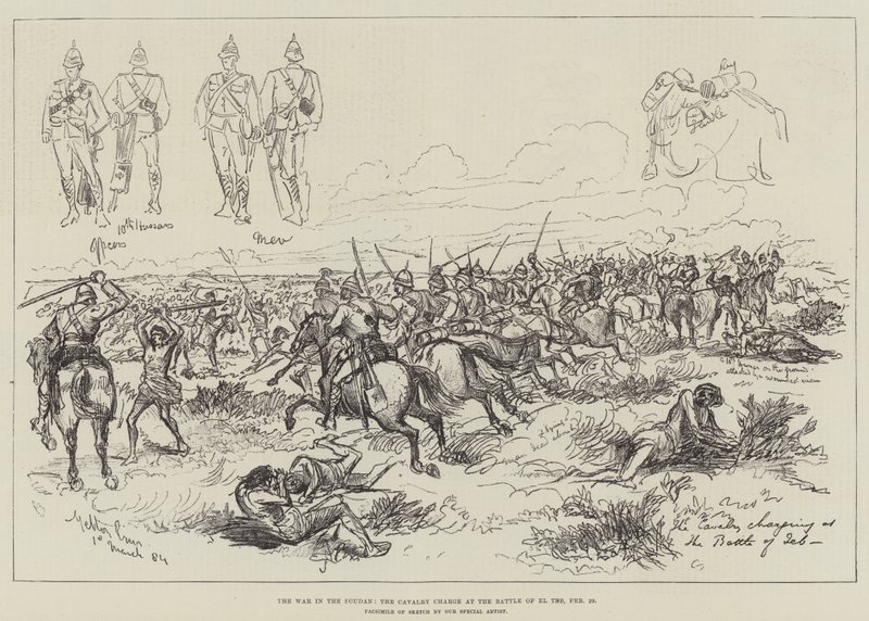 The War in the Soudan, the Cavalry Charge at the Battle of El Teb, 29 February by Melton Prior