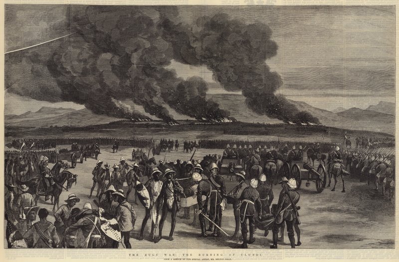 The Zulu War, the Burning of Ulundi by Melton Prior