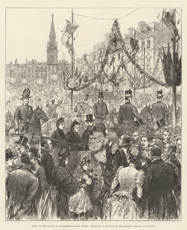 Visit of the Queen to Waddesdon Manor, Bucks, Receiving a Banquet in the Market Square, Aylesbury by Melton Prior
