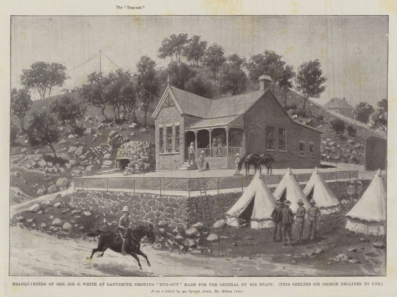 Headquarters of General Sir G White at Ladysmith, Showing Dug-Out Made for the General by His Staff by Melton Prior