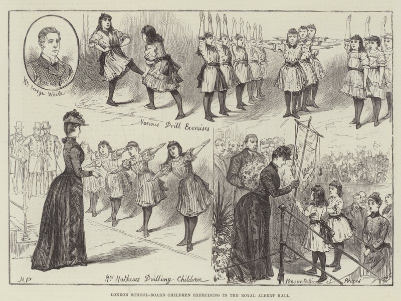 London School-Board Children Exercising in the Royal Albert Hall by Melton Prior