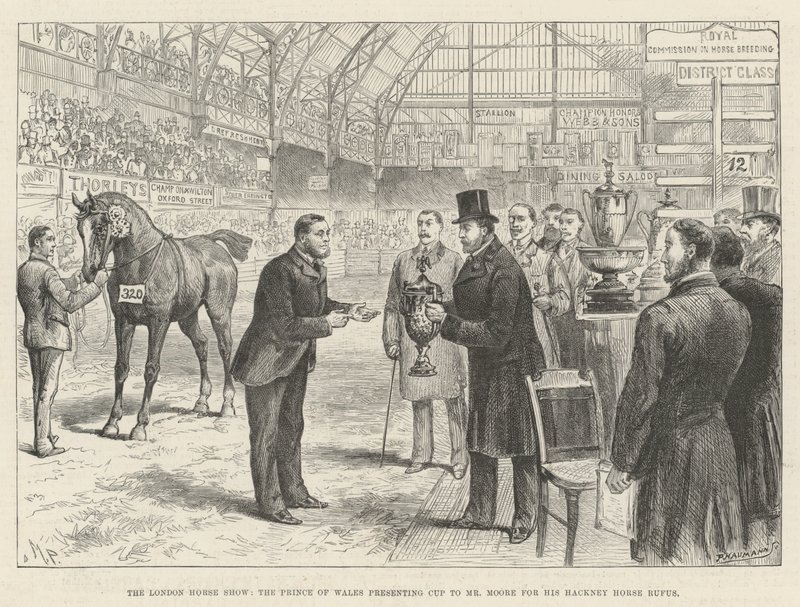 The London Horse Show, the Prince of Wales Presenting Cup to Mr Moore for his Hackney Horse Rufus by Melton Prior