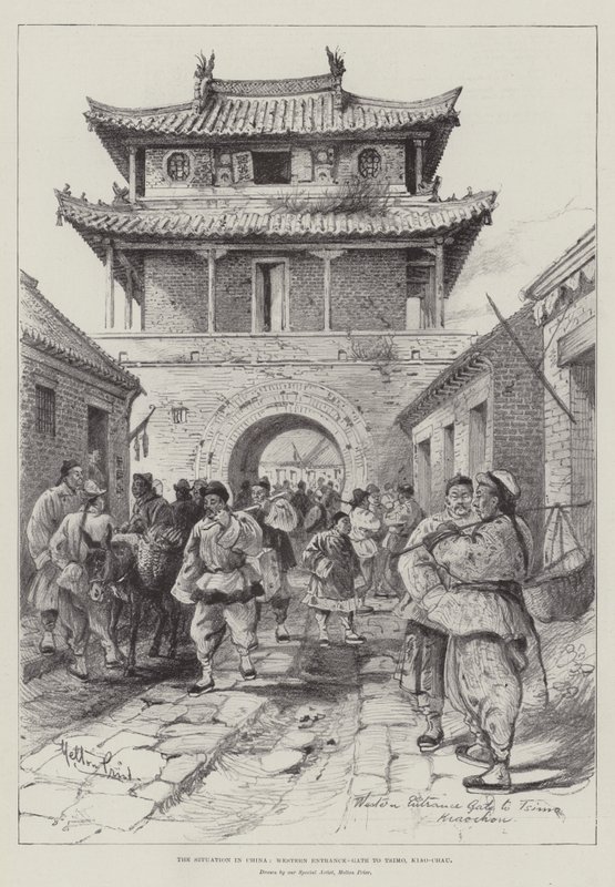 The Situation in China, Western Entrance-Gate to Tsimo, Kiao-Chau by Melton Prior