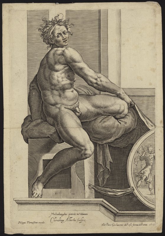 Figure from the Sistine Chapel Fresco in the Vatican by Michelangelo Buonarroti