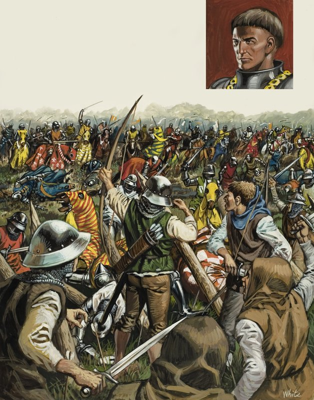 Battle of Agincourt, 25 October 1415 by Mike (20th century) White