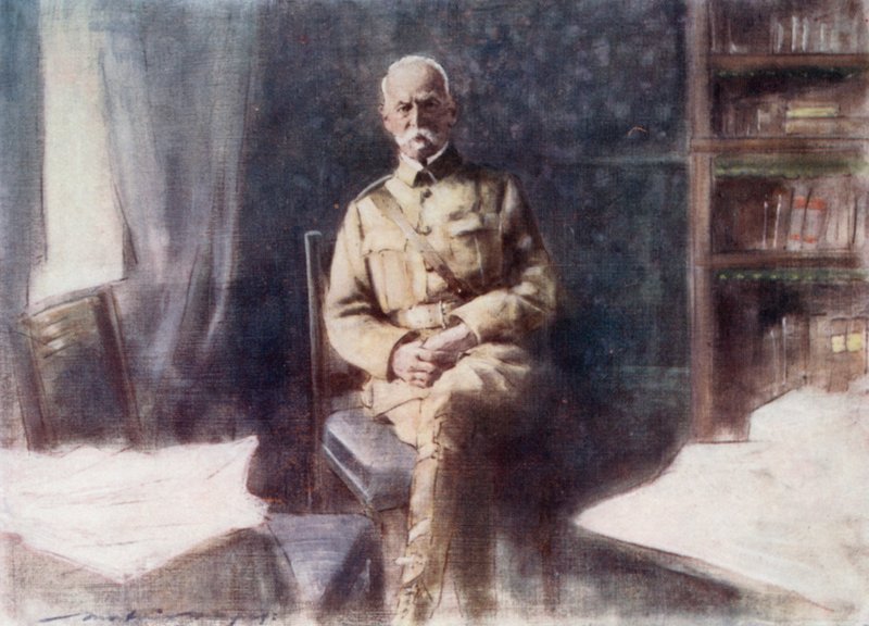 Lord Roberts in His Study, at Headquarters, Bloemfontein by Mortimer Ludington Menpes