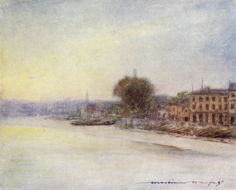 Beyond Hammersmith Bridge by Mortimer Ludington Menpes
