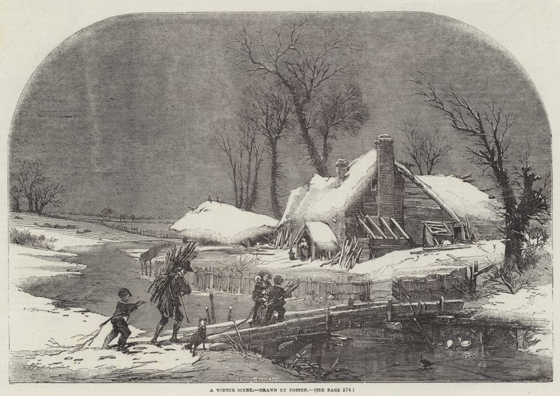 A Winter Scene by Myles Birket Foster