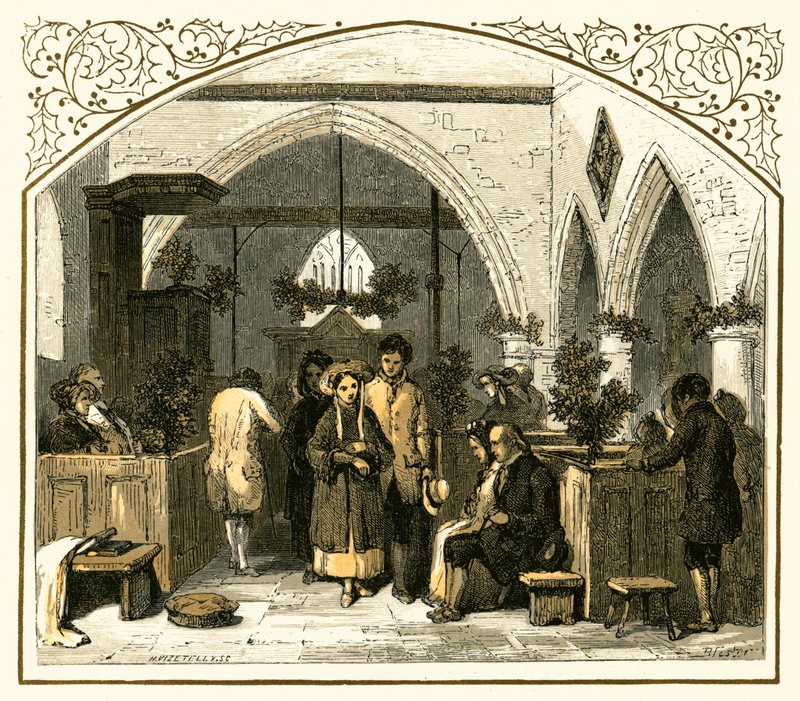 Church-Decking at Christmas by Myles Birket Foster