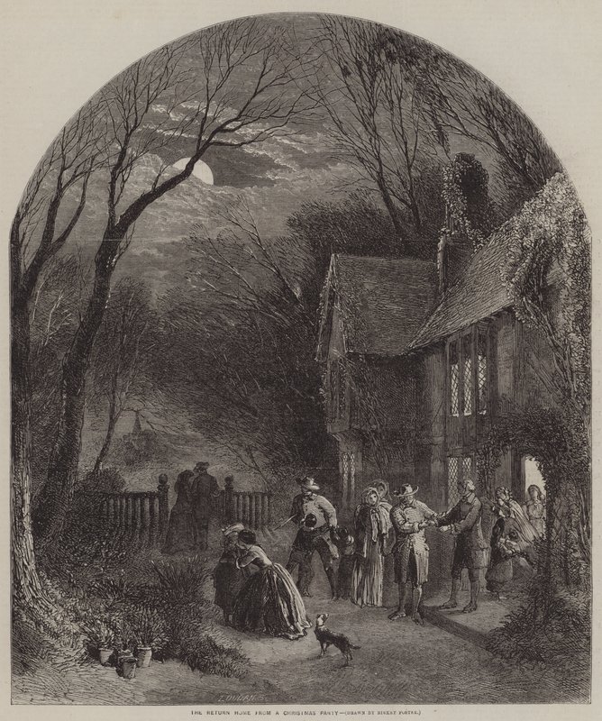 The Return Home from a Christmas Party by Myles Birket Foster