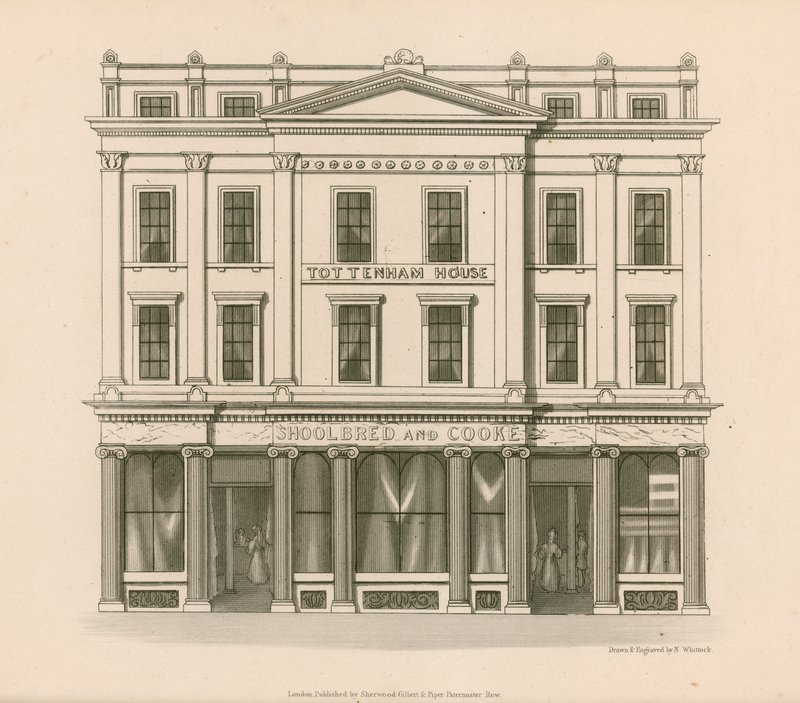 Shop Front of Shoolbred and Cooke, Drapers, Tottenham Court Road, London by Nathaniel Whittock