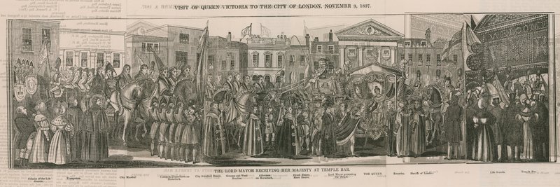 The Lord Mayor receiving Her Majesty at Temple Bar by Nathaniel Whittock