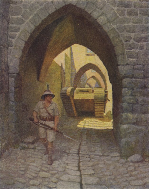 An English Tank in the Streets of Jerusalem by Newell Convers Wyeth