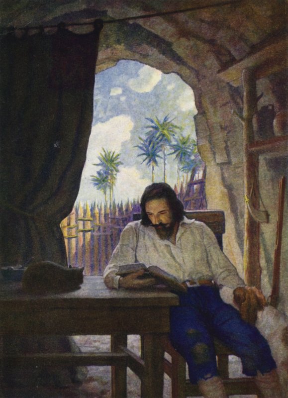 Illustration for Robinson Crusoe by Newell Convers (after) Wyeth