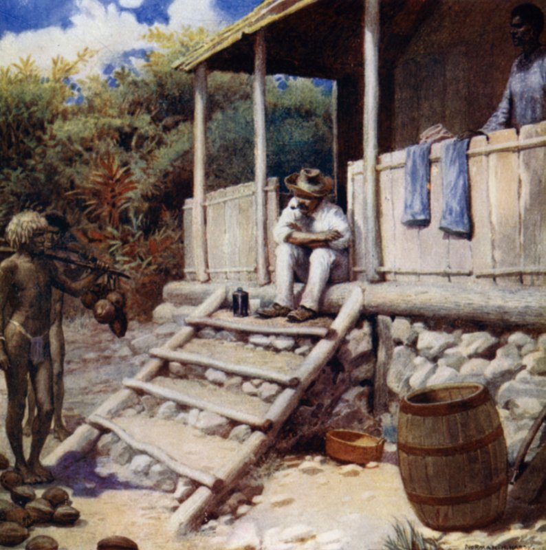 A Trader receiving Cocoa-nuts, Aoba, New Hebrides by Norman Hardy