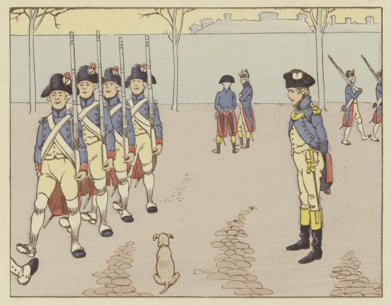 A Lieutenant in Valence in 1785, Napoleon watched rifle drill by Onfray de Breville Job