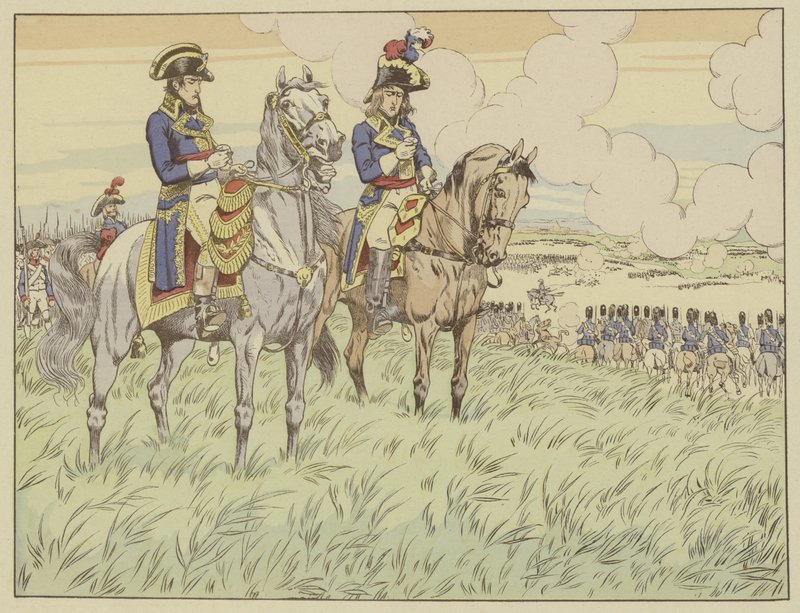Napoleon and General Louis Desaix at the Battle of Marengo, 24 June 1800 by Onfray de Breville Job