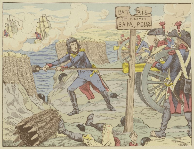 Napoleon loading a cannon like a common soldier at the Siege of Toulon, 1793 by Onfray de Breville Job