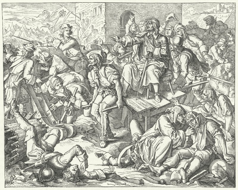 The Wounded Count Ernst Rudiger von Starhemberg among the Defenders of Vienna, 1683 by Oskar Pletsch