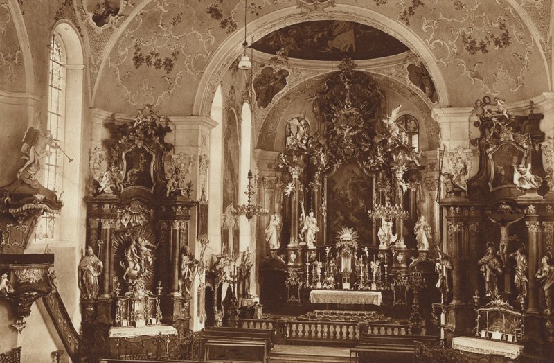 Parish Church, Oberammergau, Interior of the Church by Otto Ballerstedt