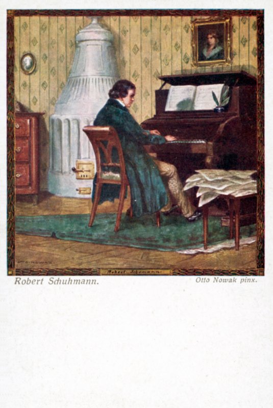Robert Schumann Playing the Piano by Otto Robert Nowak