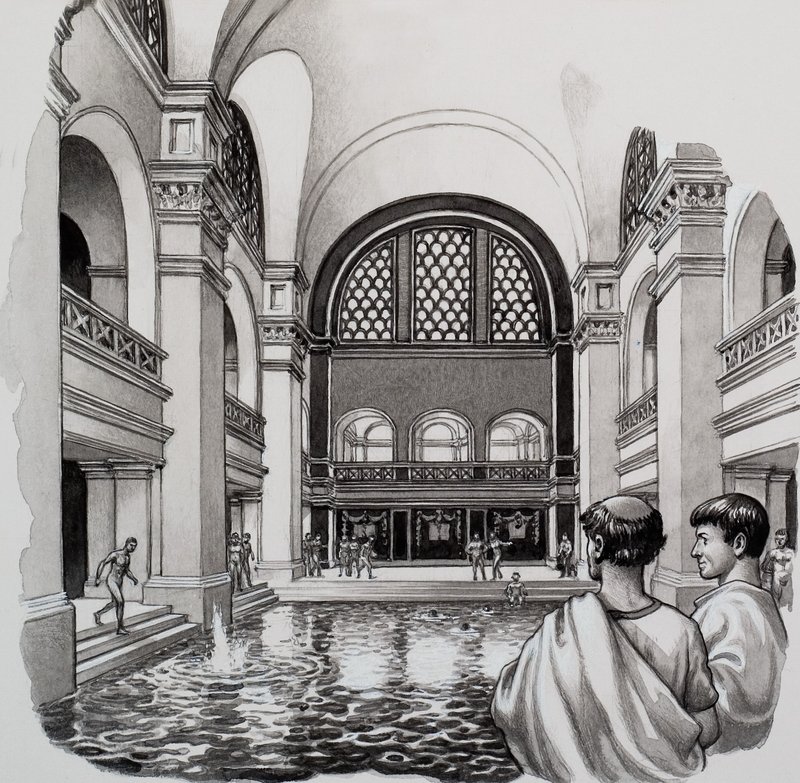 Roman Baths by Pat (1907-95) Nicolle